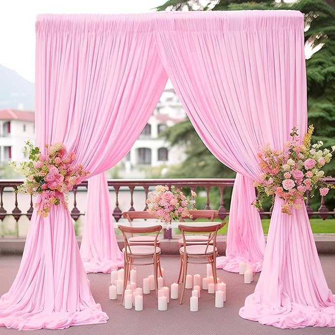 10ft x 10ft Thick Pink Backdrop Curtains - Image 7