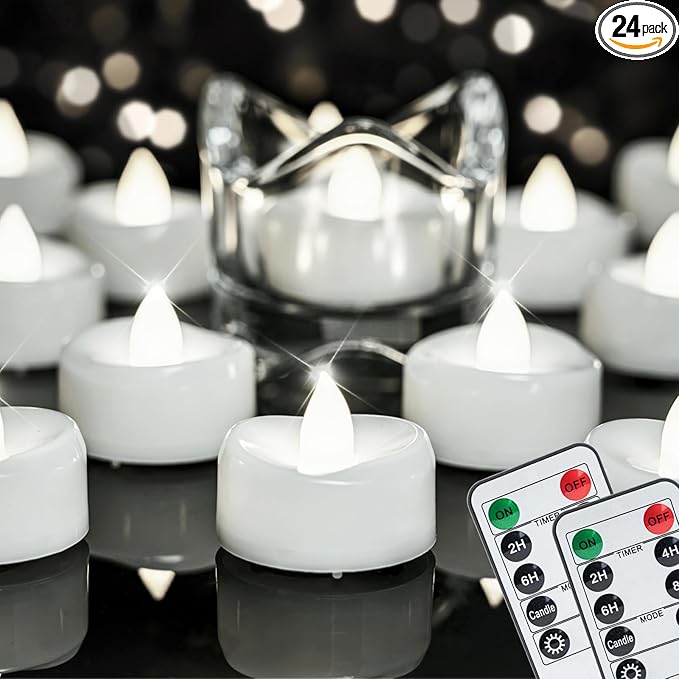 Remote Candles, 400+Hours Remote Control LED Tea Lights Votive Candle by Merrynights