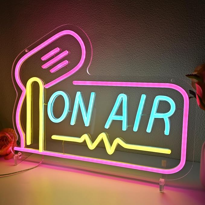Planzo On Air Neon Sign for Live Studio Broadcasting Room Radio Station Bedroom - Image 6
