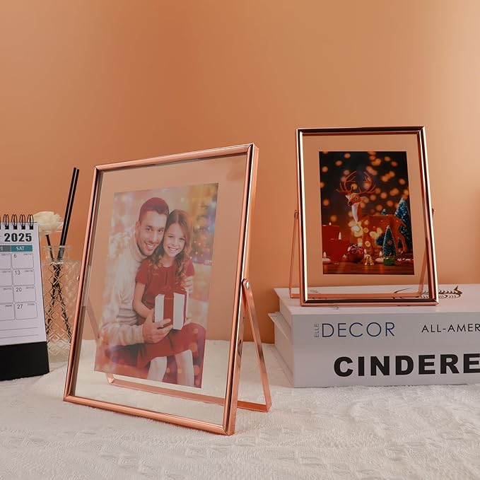 Rose Gold Floating Picture Frame, - Image 8