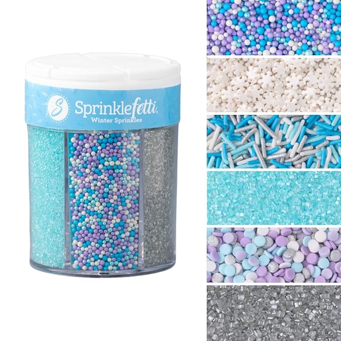 Sweets Indeed Winter Sprinkles – 6.75 oz | Frozen Snowflake Sprinkles by SweetsIndeed