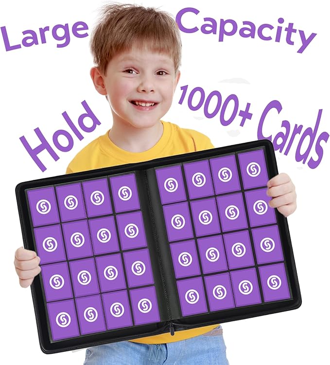 1000+ Pockets Trading Card Binder, Premium 16 Pocket Card Binder, Ringless Side - Image 2