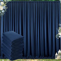 30 ft x 8 ft Navy Blue Backdrop Curtain Panels, 6 Panels 5 ft x 8 ft Wrinkle by Outpain
