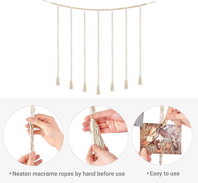Mkono Macrame Hanging Photo Display Wall Decor - Image 9