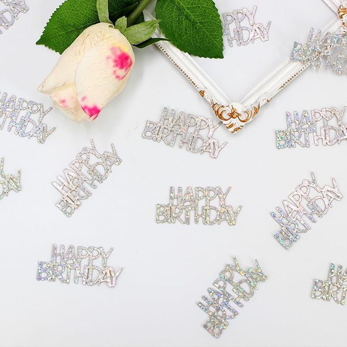 100PC Confetti Happy Birthday Table Decorations - Image 3