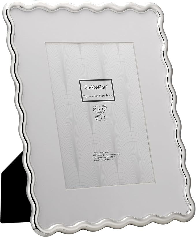 Silver 8x10'' Wave Design Photo Frame - Image 7