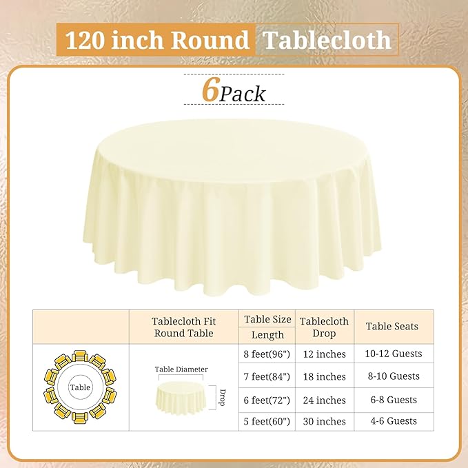 6 Pack Round Tablecloths - Image 2