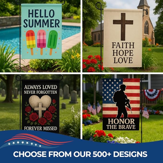 Custom Garden Flag with Pole Stand By DC – Personalized Garden Flags - Image 7