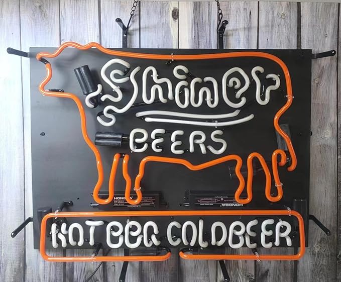 Neon Signs Compatible for Shiner Beer Hot Bbq Cold Beer, Real Handmade Neon - Image 3