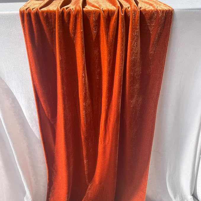 Luxurious Velvet Table Runner, Terracotta 120 Inches Wedding Table Runners - Image 9