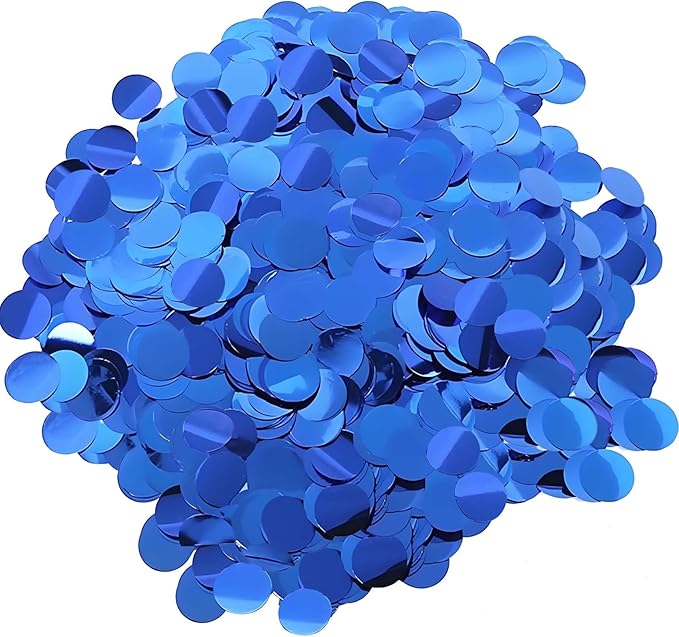 Blue Round Foil Confetti Beautiful Blue Metallic Table Confetti Glitter by Unknown