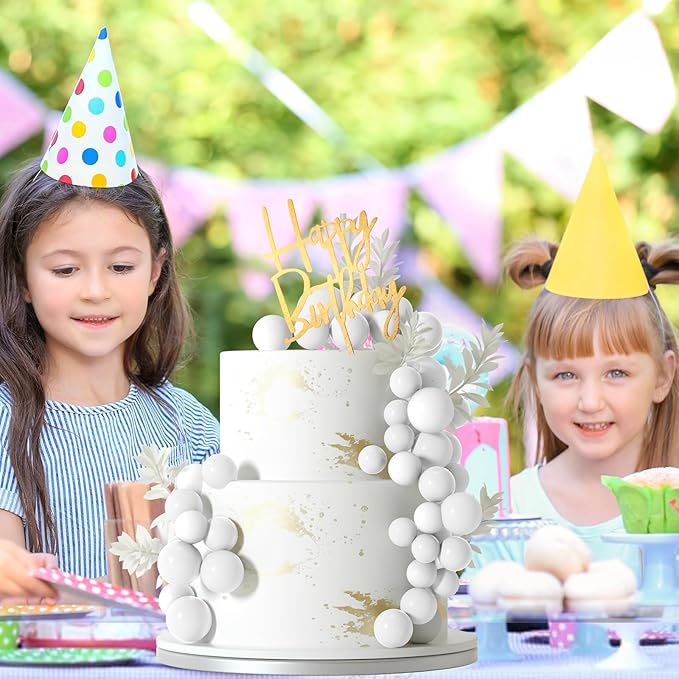 MIAHART Ball Cake Toppers Boho Grass Cake Topper Ball Cake Insert Decoration - Image 6