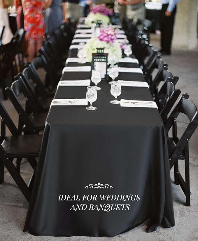 4 Pack Black Tablecloths for 6ft Rectangle Tables 60 x 102 Inch - Image 7