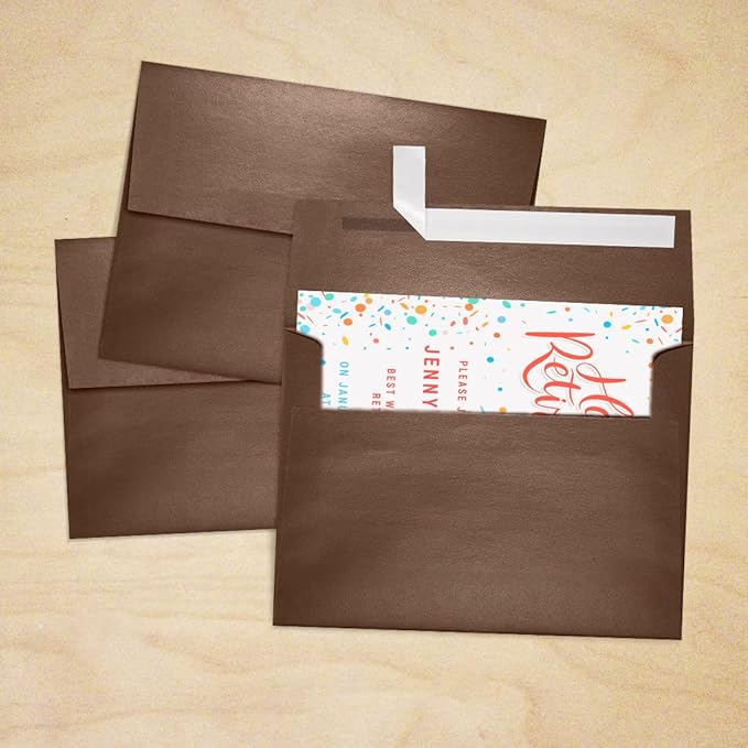 LUXPaper A7 Invitation Envelopes | Peel & Press | 5 1/4" x 7 1/4" | Bronze - Image 7