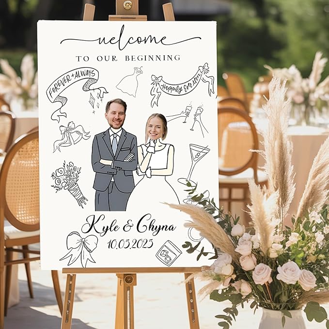 Custom Wedding Plaque for Welcome Sign, Personalized Welcome to our Weddings by GiantBigHands
