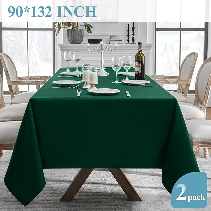 VidaFete 2 Pack 90 * 132inch Rectangle Table Cloth Polyester, Stain Wrinkle - Image 5