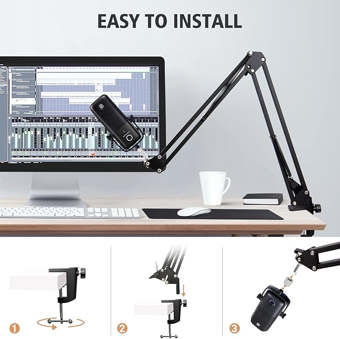 For Elgato Wave 3 Boom Arm Microphone Stand, Professional Mic Boom Arm Mic - Image 2