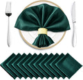 Horbaunal 16 Pack Forest Green Satin Napkins 17 x 17 Inch, Square Soft Table by Horbaunal