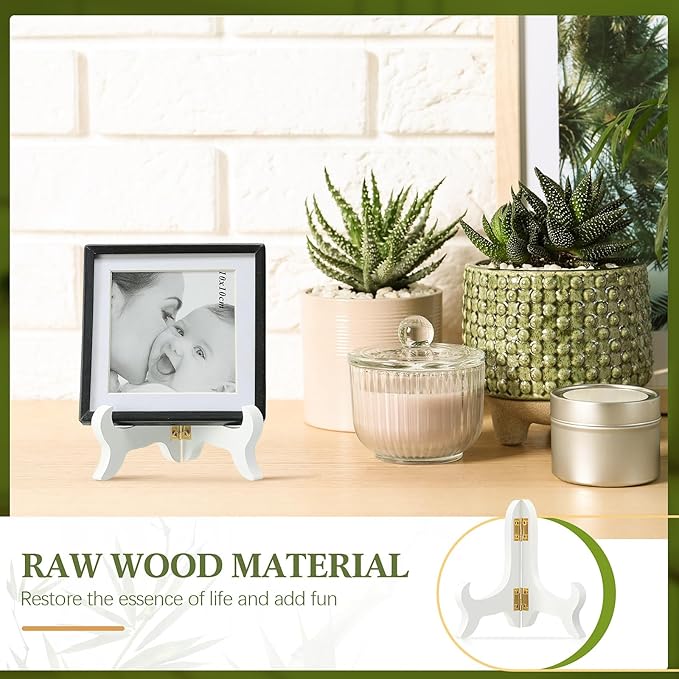 Tatuo 4 Packs Wooden Display Stand Decorative Plate Stands - Image 5