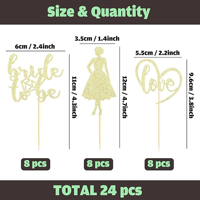 Sotpot 24PCS Bride to Be Cupcake Toppers - Image 2