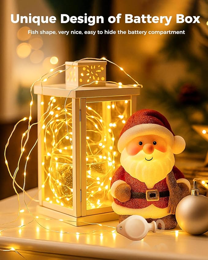 btfarm 100 Pack Fairy Lights Battery Operated, 7FT 20 LED Mini String Lights - Image 2