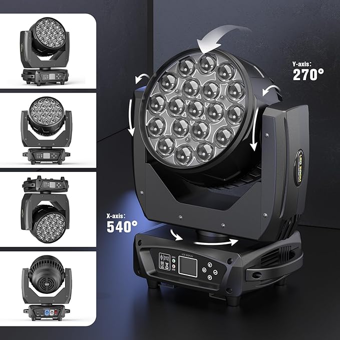 19x10W Moving Head Light Focusing/Beam/Wash/Zoom Effect Stage Lights 4-in-1 LED - Image 5