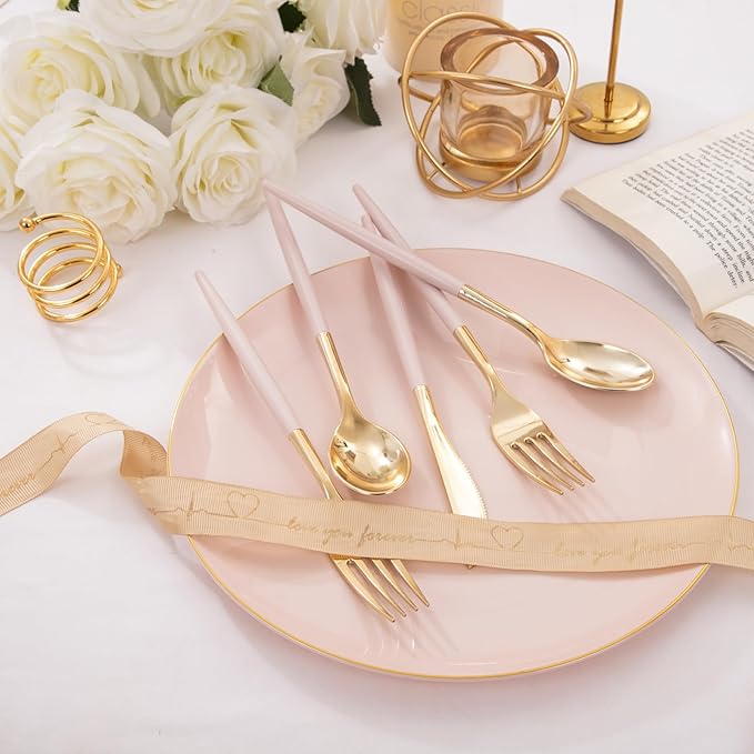 I00000 300 Pack Gold Silverware - Image 4
