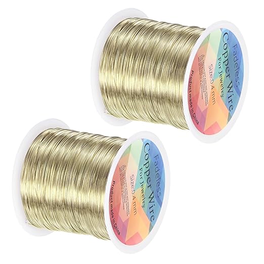 2-Rolls 0.4mm Jewelry Wire, 26 Gauge 328FT Craft Wire Copper Beading Wire by MMETERXITY