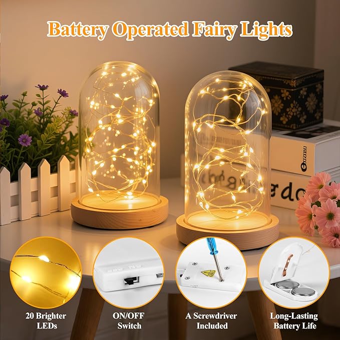 Lakumu 20 Pack Fairy Lights Battery Operated -7FT 20LED String Lights - Image 5
