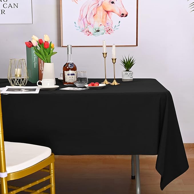 10 Pack Polyester Tablecloth, 60 x 102 Inch Black Polyester Table Cloth - Image 6