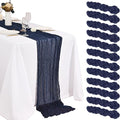 12 Pack Navy Blue Cheesecloth Table Runner 20 x 120 inch Gauze 10FT Semi Sheer by STRCOZY