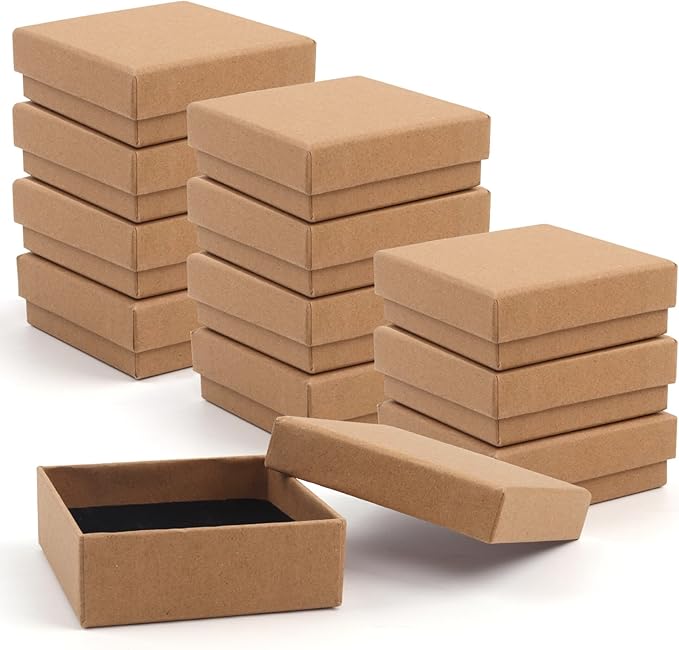 Gift Box Necklace Earring Ring Box Gift Box, 12 Pieces Square Cardboard Jewelry by Coobbar