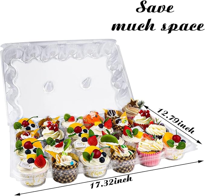 TWOWYHI 24 Counts x 10 Sets Cupcake Containers Cupcake Boxes Plastic Cupcakes - Image 2