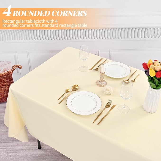 12 Pack 60 x 102 Inch Rectangle Tablecloth, Stain and Wrinkle Resistant - Image 4
