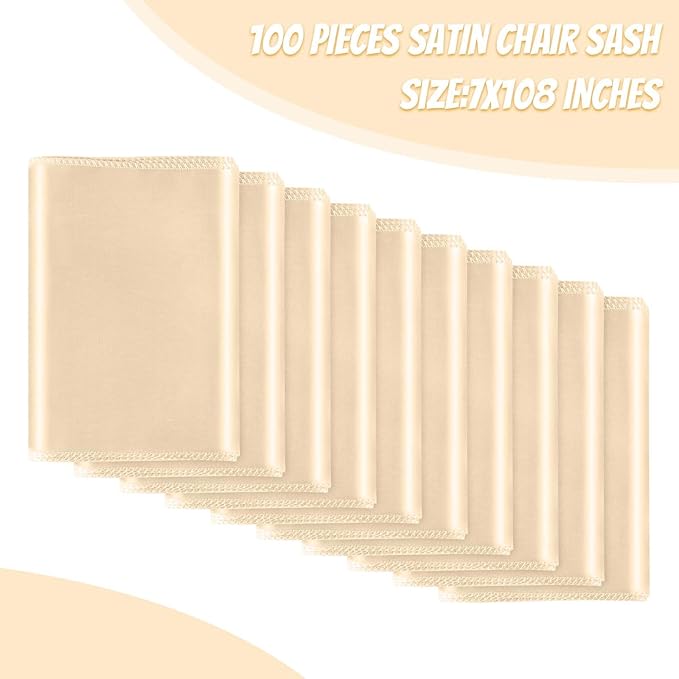 Satin Chair Sashes Bows Universal Chair Ribbon Ties Back Sash - Image 2