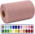 Dusty Rose Tulle Fabric Roll 6 Inch X 300 FT Matte Tulle Ribbon Netting Mesh by MIGLORIA