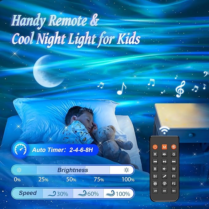 Galaxy Projector for Bedroom, 21Colors Northern Lights, 15White Noise&Bluetooth - Image 7