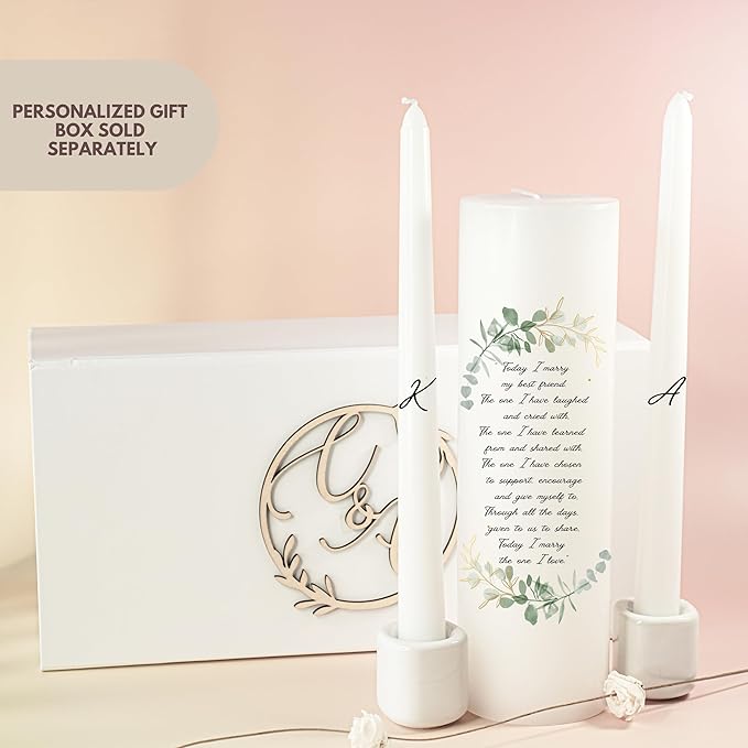 Unity Candles for Wedding, Modern Unity Set, Custom and Personalized Taper - Image 4