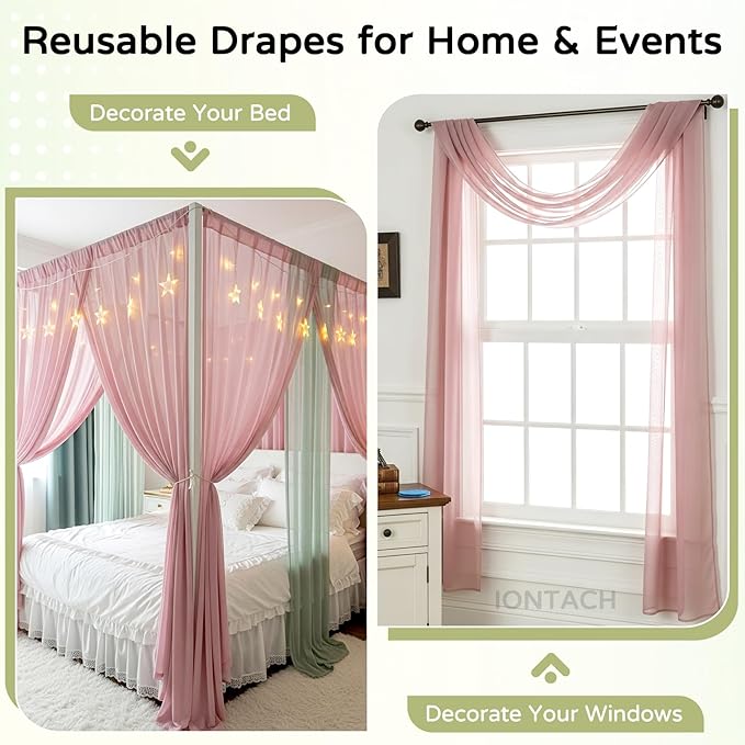 Wedding Arch Draping Fabric 29" x 19Ft Sheer Drapes - Image 5