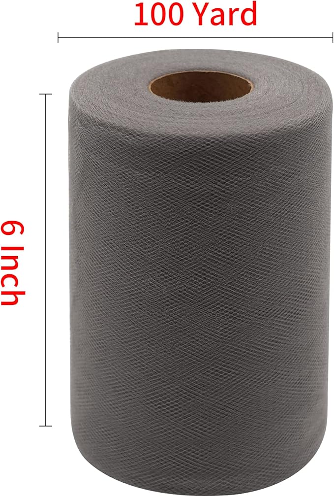 Silver Tulle Fabric Rolls 6 Inch by 100 Yards Fabric Spool Tulle Ribbon - Image 4