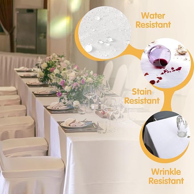 BRILLMAX 8 Pack White Tablecloths - Image 3