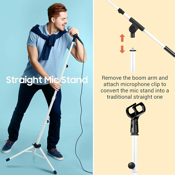 CAHAYA Microphone Stand Tripod Boom Arm Floor Mic Stand - Image 6