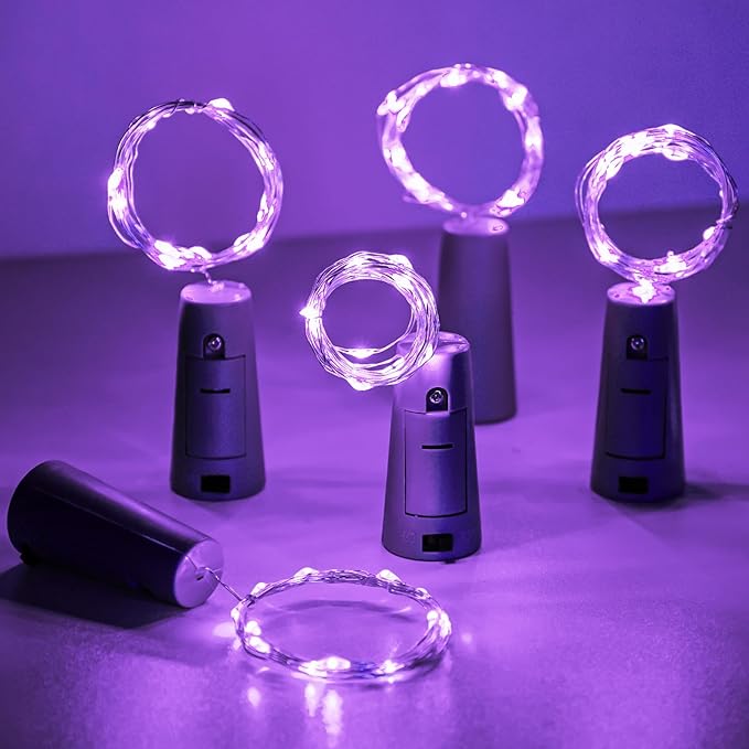 Aluan Wine Bottle Lights with Cork 10 Pack 20 LED Waterproof Halloween Fairy - Image 6