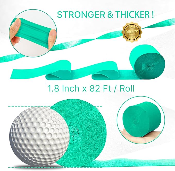 PartyWoo Mint Green Crepe Paper Streamers 4pcs 328ft Pack of Light Pastel - Image 6