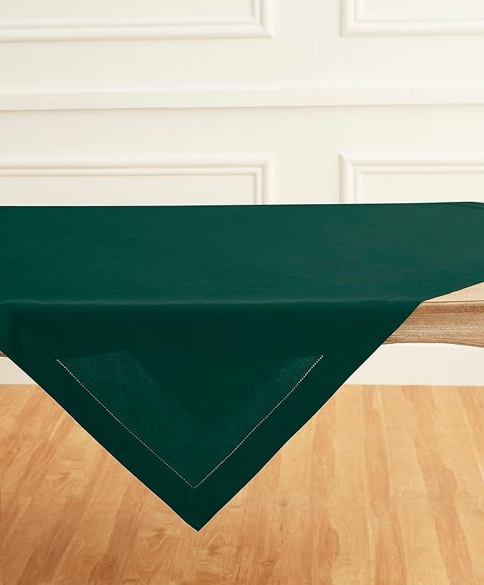 Solino Home Rainforest Green Linen Tablecloth 52 x 52 Inch - Image 4