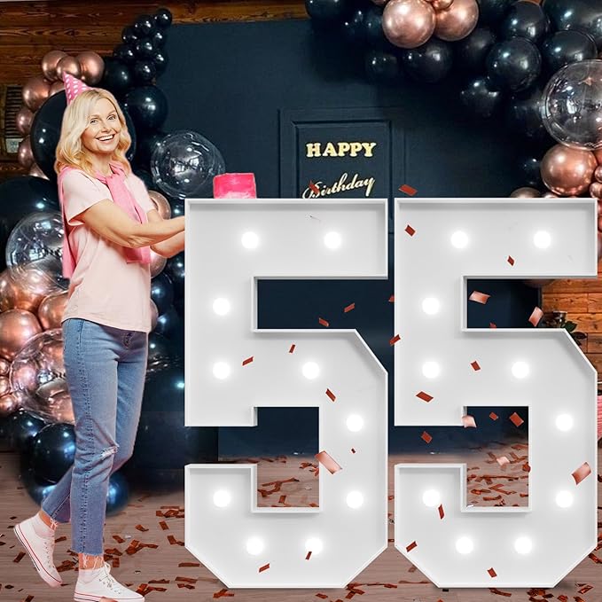 imprsv Marquee Numbers Large 55th-Birthday Decorations: 4ft Light Up Number - Image 6