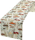 Mushroom Table Runner, Vintage Nature Plant Table Runner by Unknown