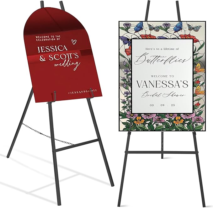 ARTASY 57" Black Easel Stand for Wedding Signs, Portable Artist Easel for by ARTASY