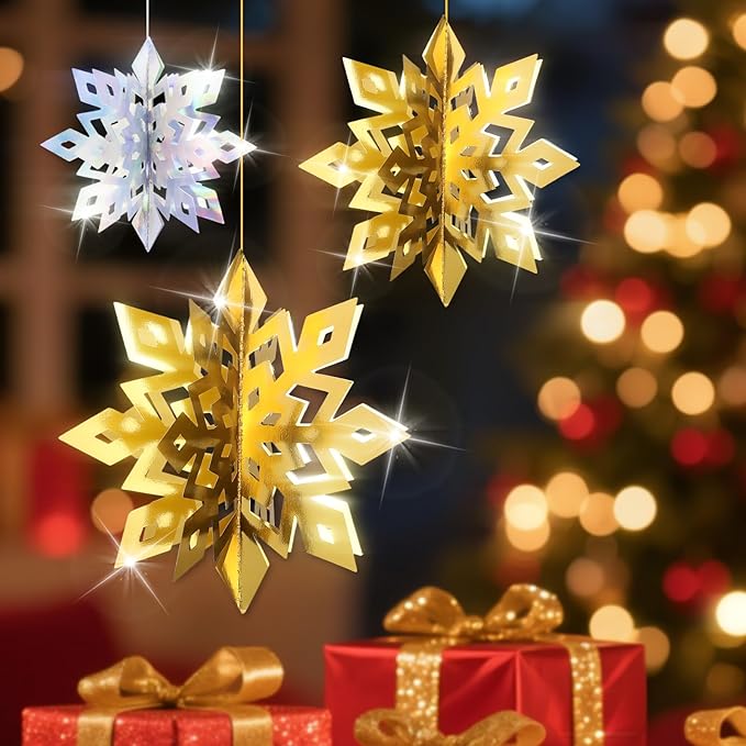 Benbilry 3D Hanging Snowflake Decorations - Image 3