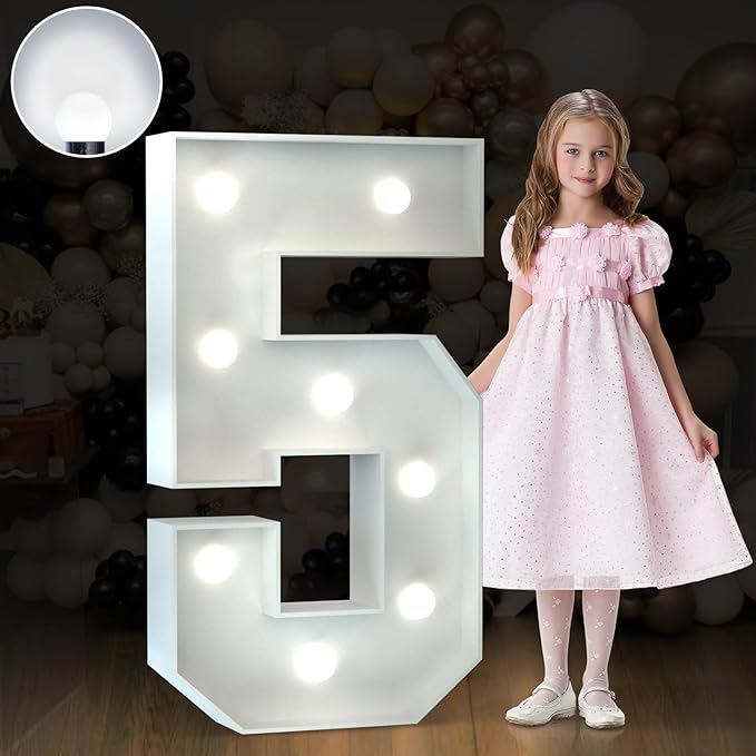 Marquee Numbers 3 Feet Tall Big Light Up Numbers 5th 25th 50th Birthday by Letsmakeitimpressive
